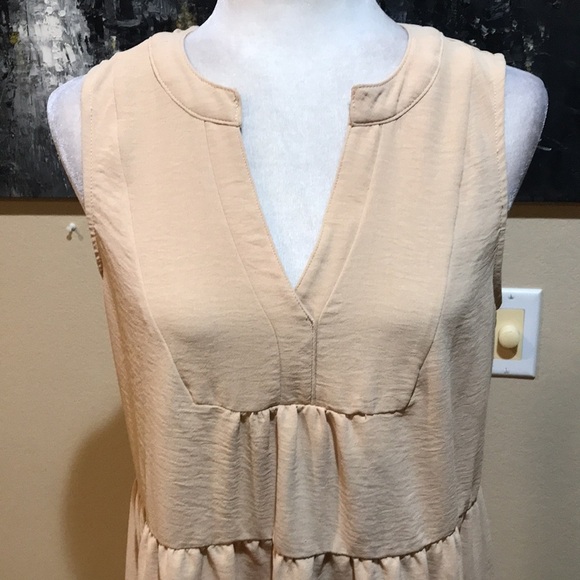 Lucky Brand Pullover Tiered Ruffle Sleeveless V-Neck Dress-Size M - Picture 2 of 12